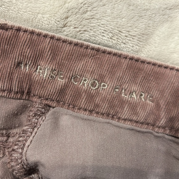 American Eagle Hi Rise Crop Flare Corduroy Jeans Dusty Pink Size 00 Short - Picture 12 of 13